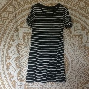 Black and white striped dress